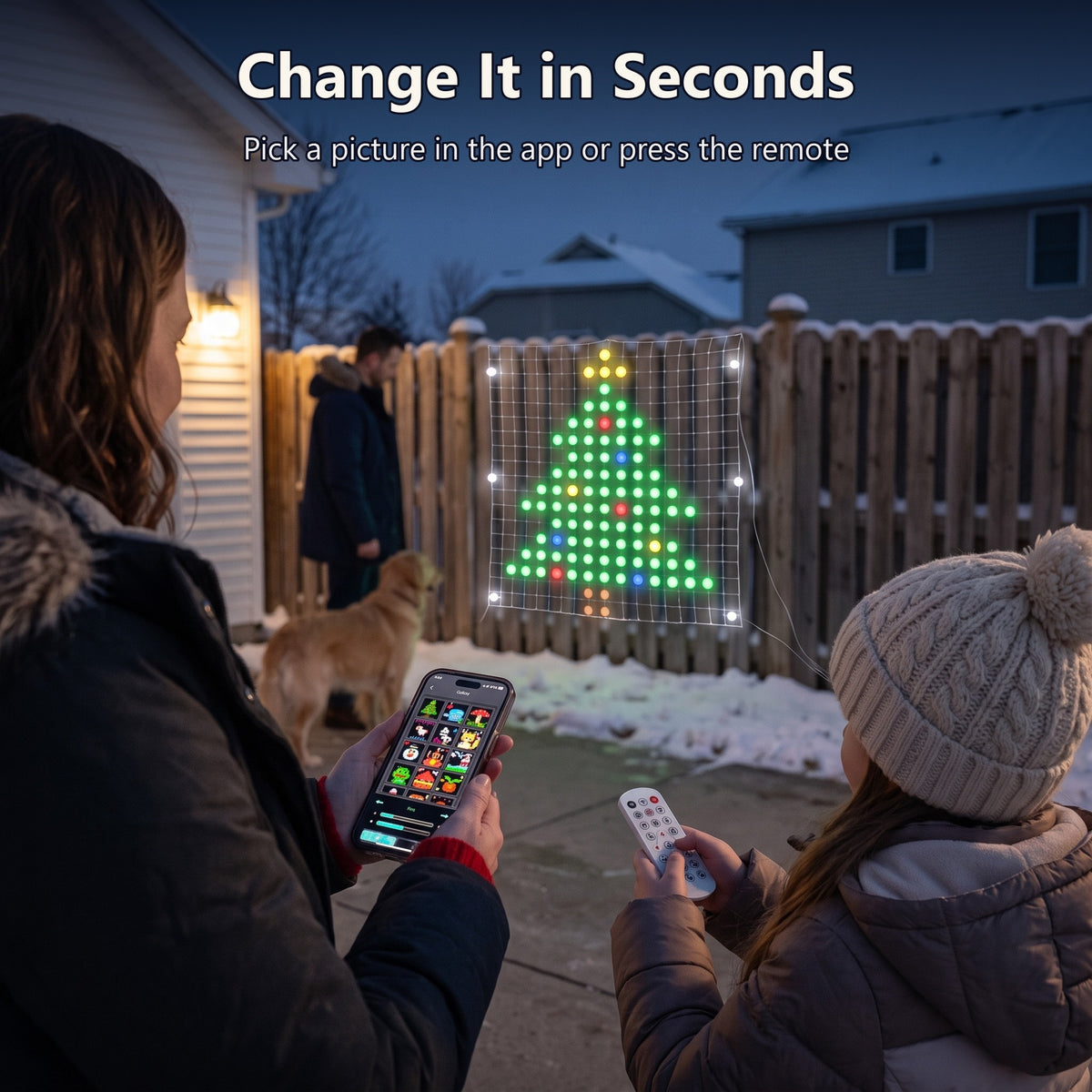 Changing the net light picture with the phone app and remote
