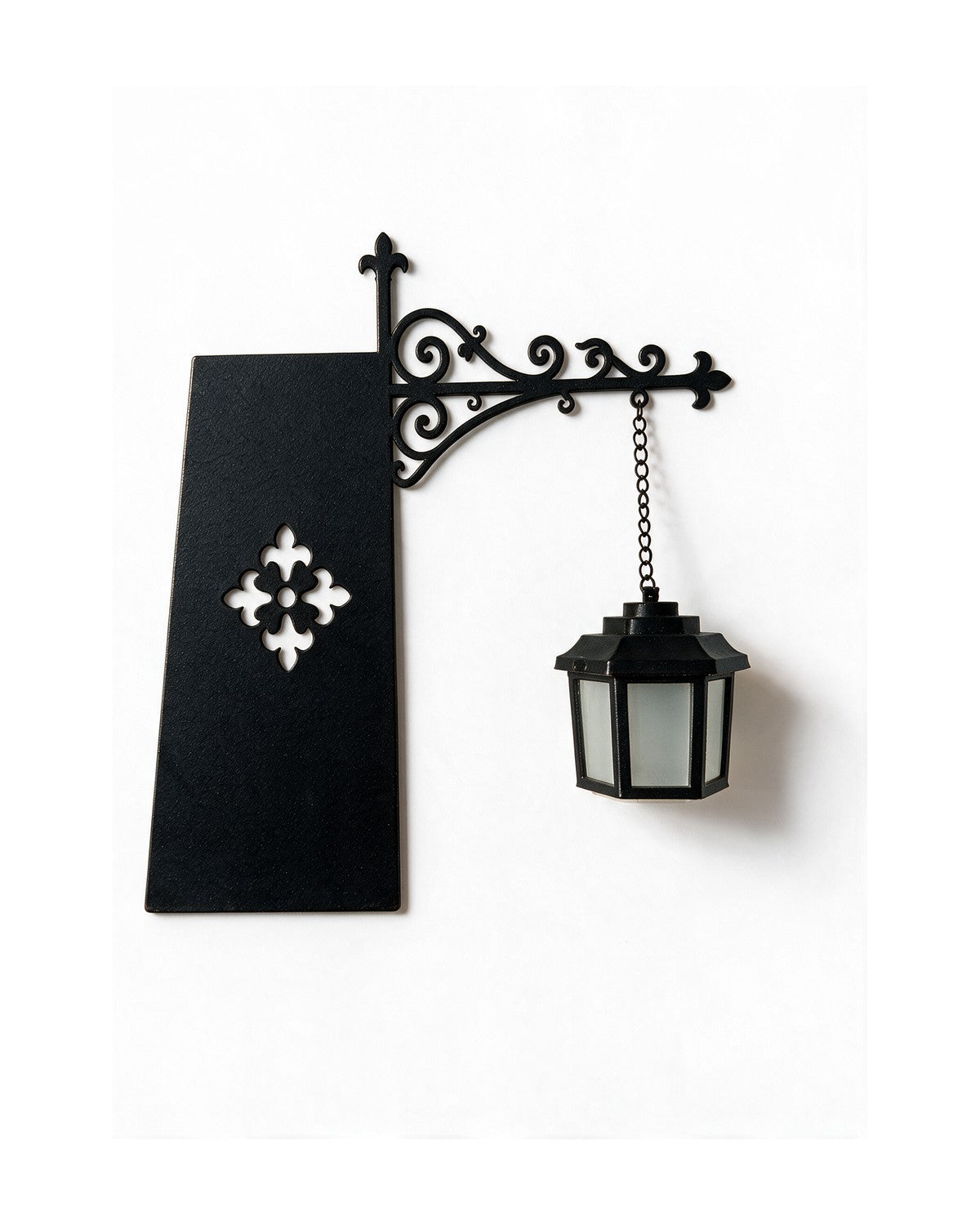 Mini Library Lantern switched off, matte black steel