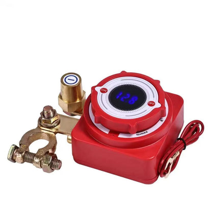 Remote battery disconnect switch with voltage display, Watermelon Red