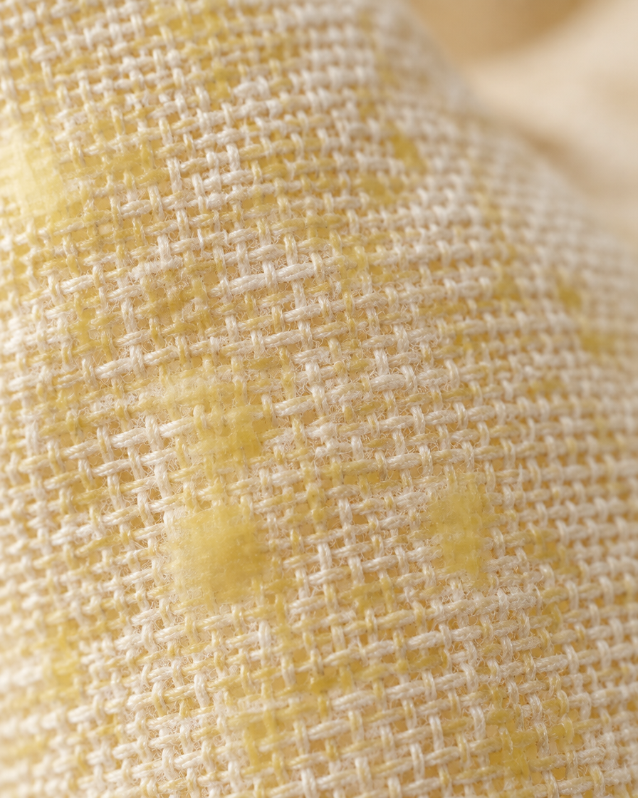 Macro of the lining showing beeswax soaked into the cotton weave