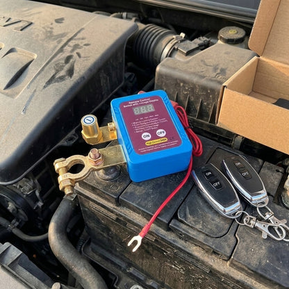 Remote Battery Disconnect Switch - 12V/24V, kit with 2 remotes on a car battery