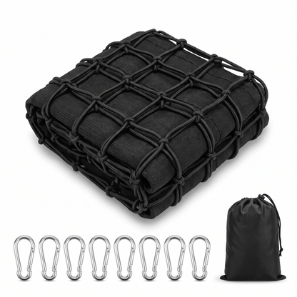 HaulGrip net, 8 metal carabiners and storage pouch