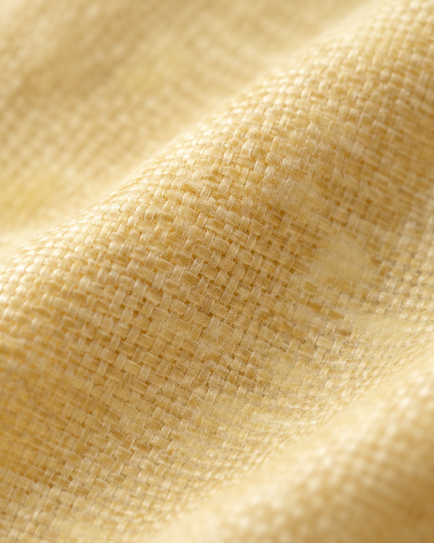 Macro of the lining showing beeswax soaked into the cotton weave
