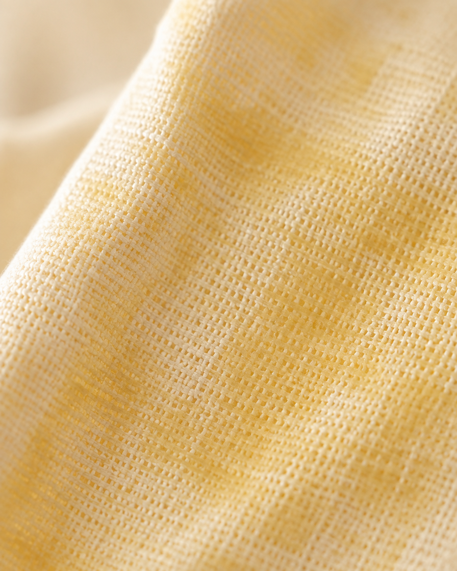 Macro of the lining showing beeswax soaked into the cotton weave