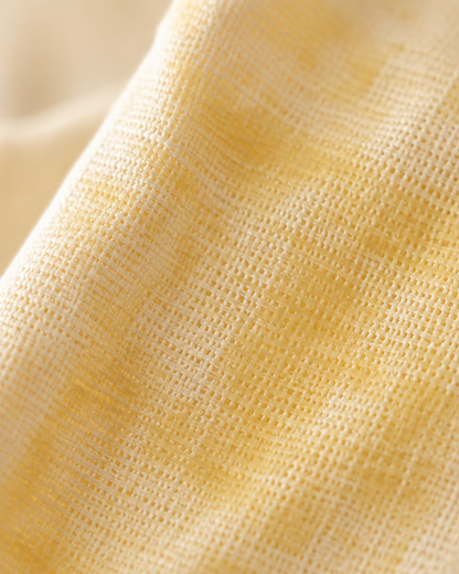 Macro of the lining showing beeswax soaked into the cotton weave