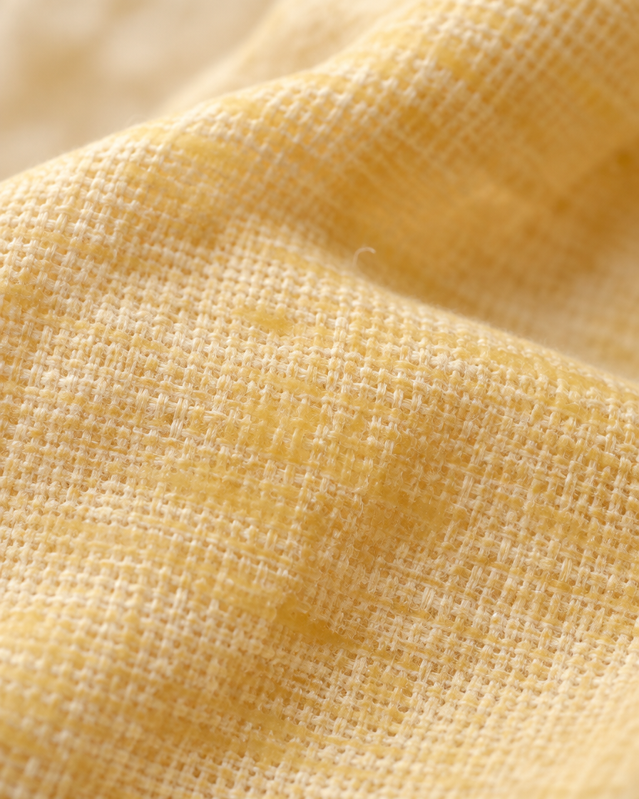 Macro of the lining showing beeswax soaked into the cotton weave