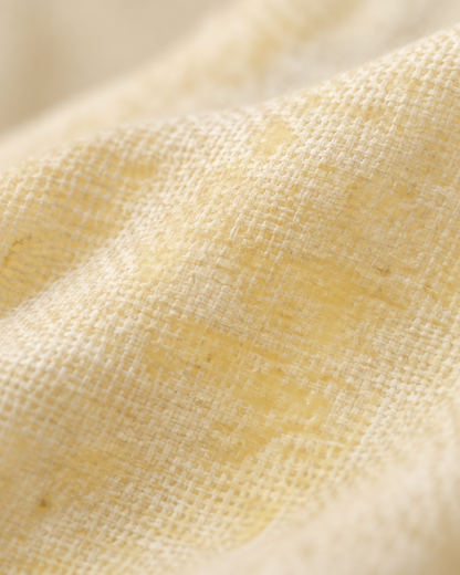 Macro of the lining showing beeswax soaked into the cotton weave