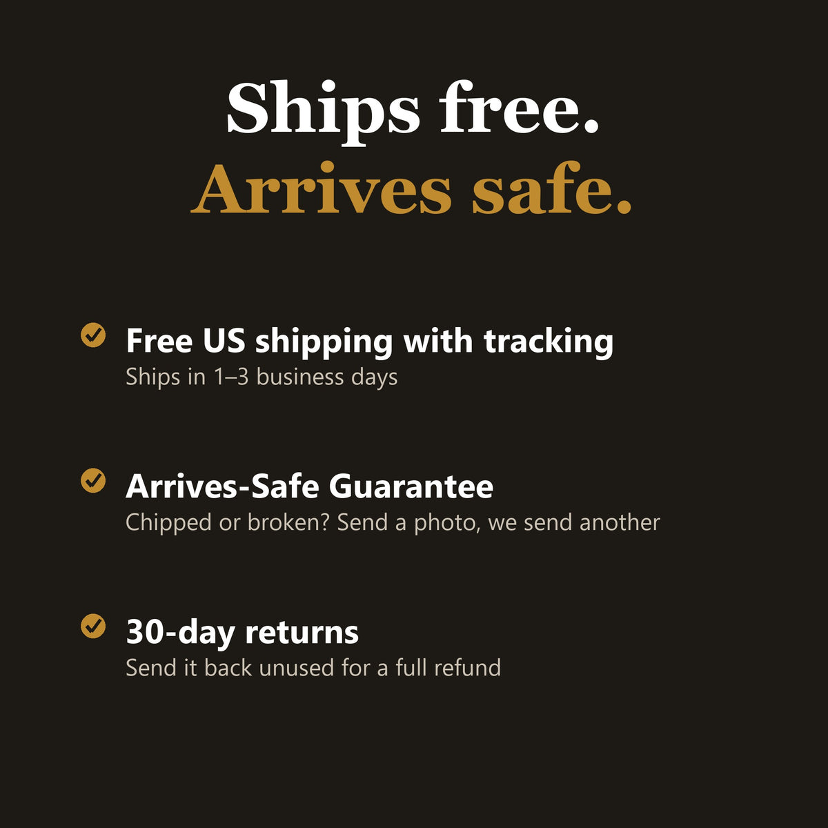 Free US shipping, Arrives-Safe Guarantee and 30-day returns