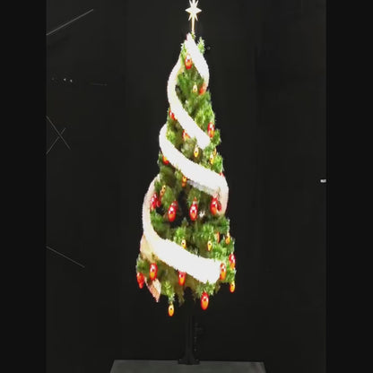 Video: a 3-fan hologram switches between three Christmas trees