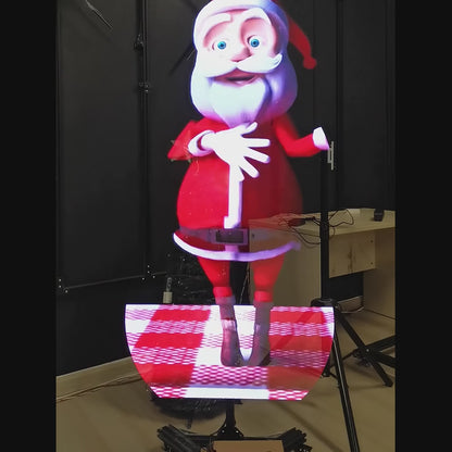 Video: a life-size Santa hologram on three synced fans