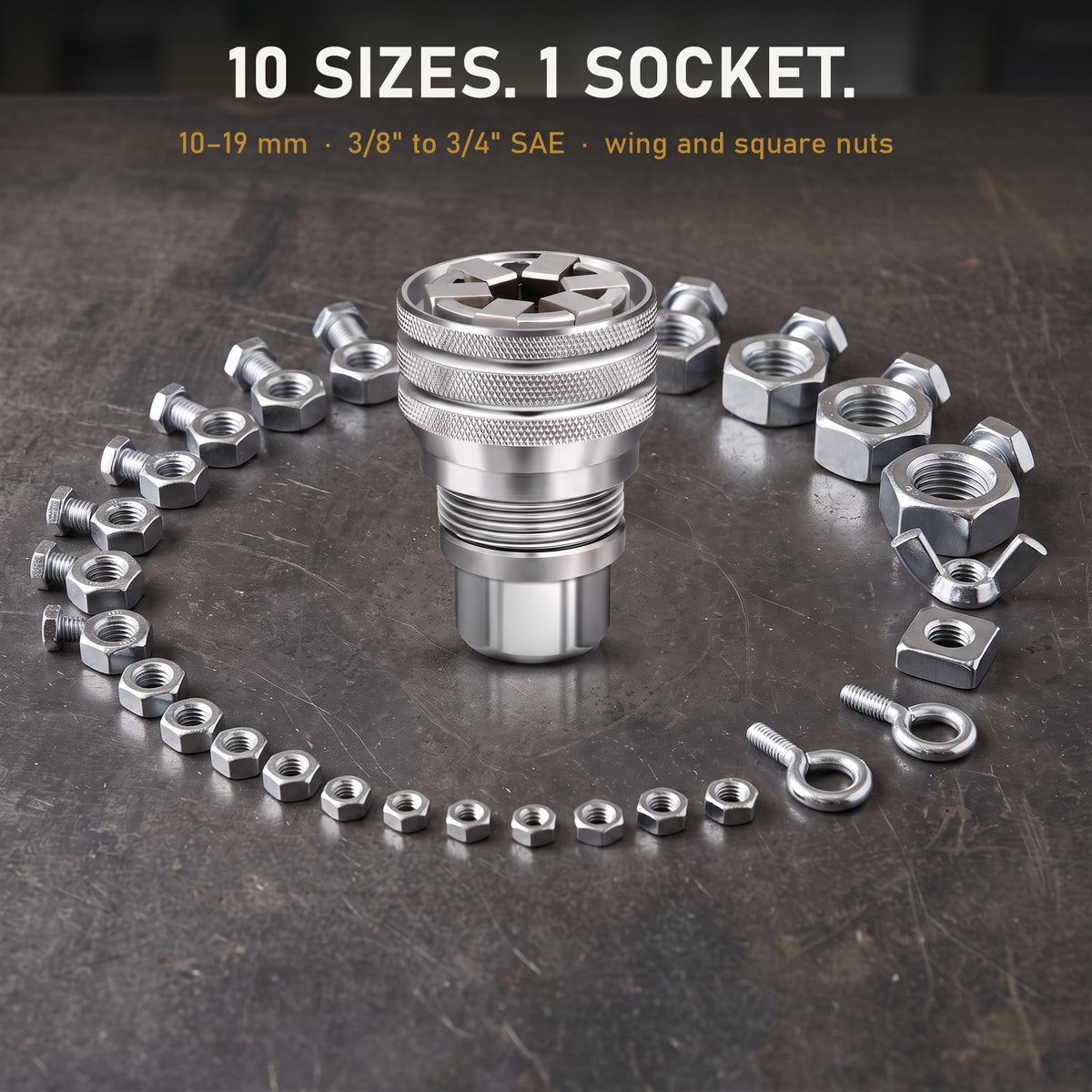 SixJaw fits nuts from 10 to 19 mm