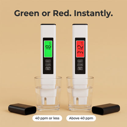 Green screen at 40 ppm or less, red above 40 ppm