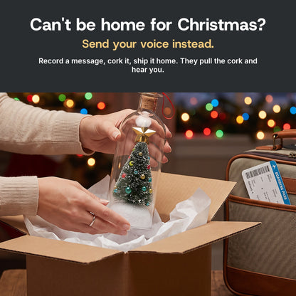 Packing a Voice Bottle to ship home for Christmas