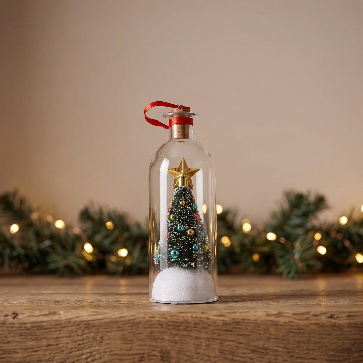 Voice Bottle on a wooden mantel